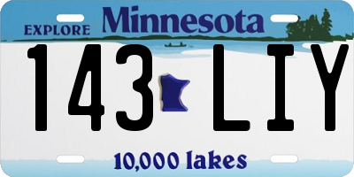 MN license plate 143LIY
