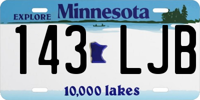 MN license plate 143LJB