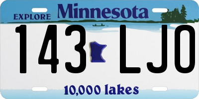 MN license plate 143LJO