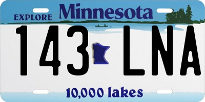 MN license plate 143LNA