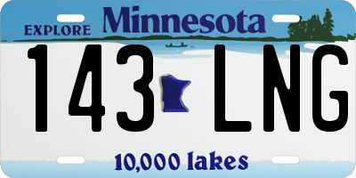 MN license plate 143LNG