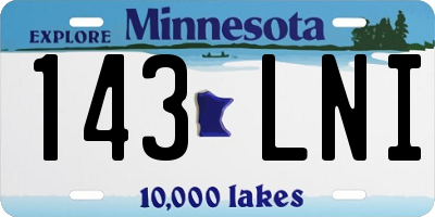 MN license plate 143LNI