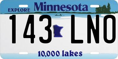 MN license plate 143LNO
