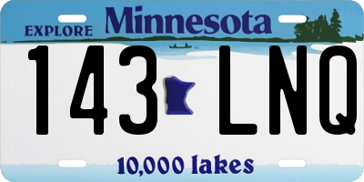MN license plate 143LNQ