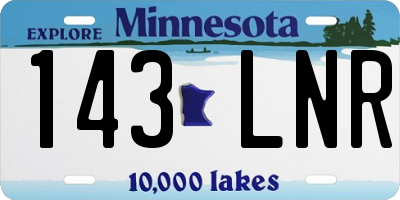 MN license plate 143LNR