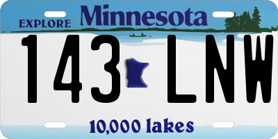MN license plate 143LNW