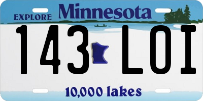 MN license plate 143LOI