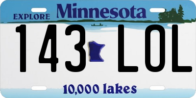 MN license plate 143LOL