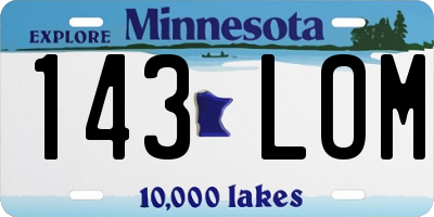 MN license plate 143LOM