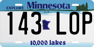 MN license plate 143LOP