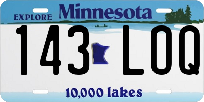 MN license plate 143LOQ