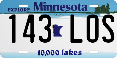 MN license plate 143LOS