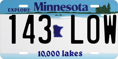 MN license plate 143LOW