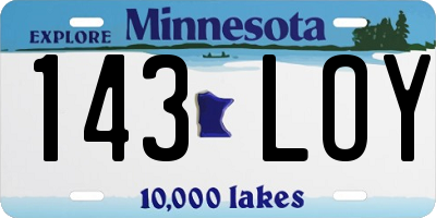 MN license plate 143LOY