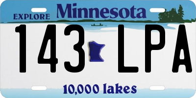 MN license plate 143LPA