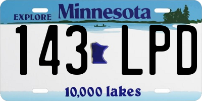 MN license plate 143LPD