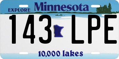 MN license plate 143LPE