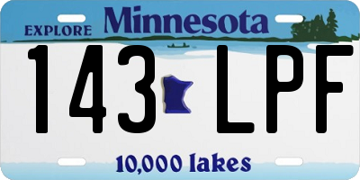 MN license plate 143LPF