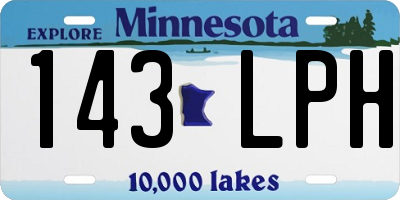 MN license plate 143LPH