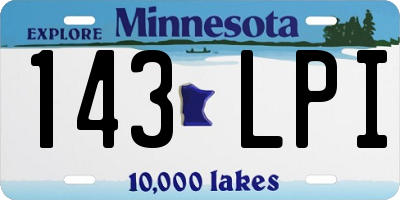MN license plate 143LPI