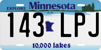 MN license plate 143LPJ
