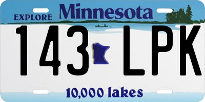 MN license plate 143LPK