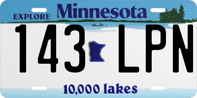 MN license plate 143LPN