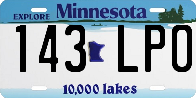 MN license plate 143LPO