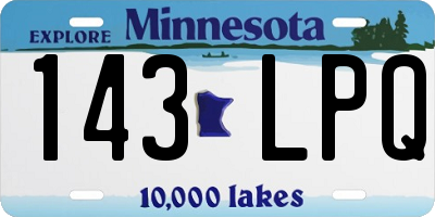 MN license plate 143LPQ