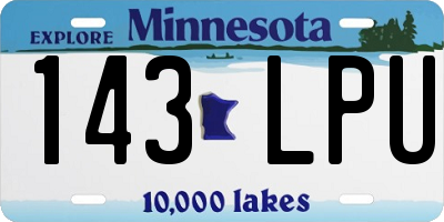 MN license plate 143LPU
