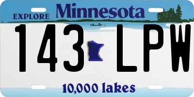 MN license plate 143LPW