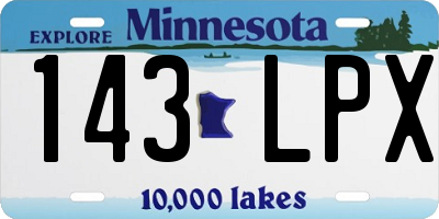 MN license plate 143LPX
