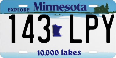MN license plate 143LPY