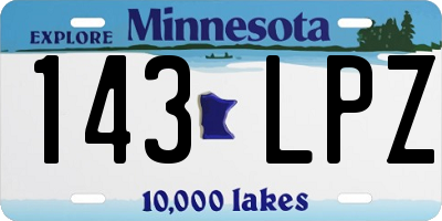 MN license plate 143LPZ