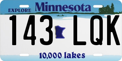 MN license plate 143LQK