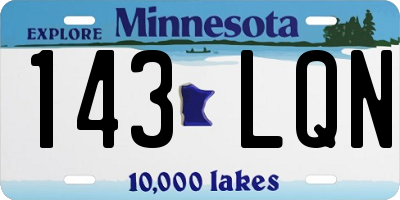MN license plate 143LQN