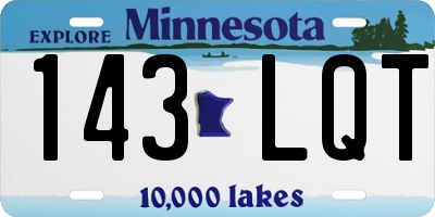 MN license plate 143LQT