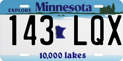 MN license plate 143LQX