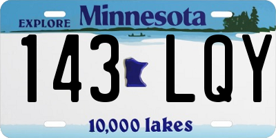 MN license plate 143LQY