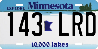 MN license plate 143LRD