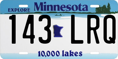 MN license plate 143LRQ