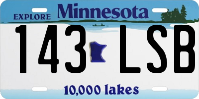 MN license plate 143LSB