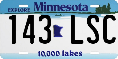 MN license plate 143LSC