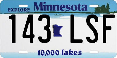 MN license plate 143LSF