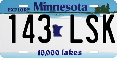 MN license plate 143LSK
