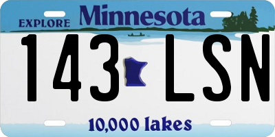 MN license plate 143LSN