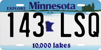MN license plate 143LSQ