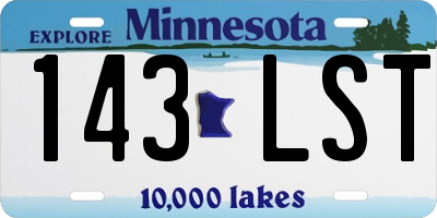 MN license plate 143LST