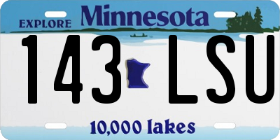MN license plate 143LSU