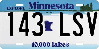 MN license plate 143LSV